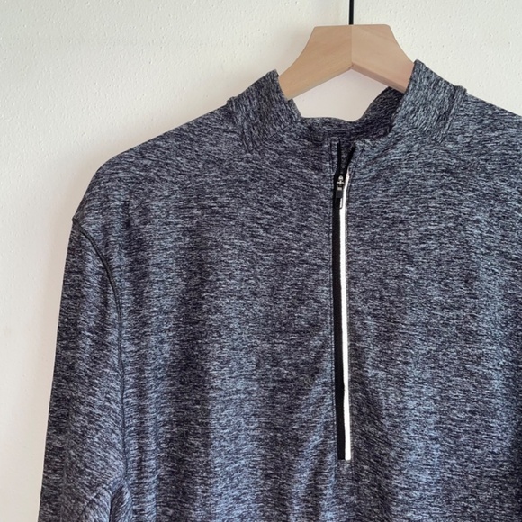 Lululemon Surge Warm 1/2 Zip In Heathered Black - Picture 10 of 11